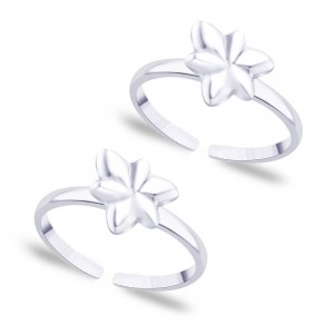 925 Sterling Silver Floral design toe ring for Women JOCLR0868S