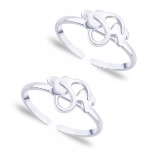 925 Sterling silver Leaf pattern toe ring for Women JOCLR0869S