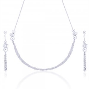 Stunning 925 Sterling Silver Necklace Set JOCNS1190S