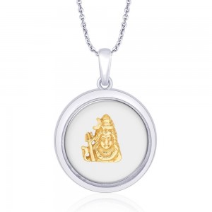 925 Sterling Silver in Gold Plated Lord Shiva Pendant For Unisex JOCPD1631G