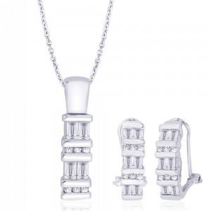 925 Sterling Silver Elegant Pendant Set for Women JOCPE01-XT05