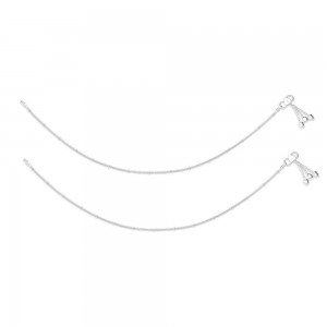 Single Line Plain Ending with Leaf Charm 925 Silver Anklet For Women