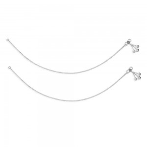 Single Line Plain Ending with Shell & Heart Charm 925 Silver Anklet For