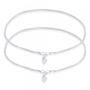 925 Sterling Silver Leaf Charm Anklet For Womens