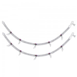 Enamel Charms 925 Sterling Silver Anklet For Women