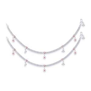 925 Sterling Silver Elegant Anklet With Floral Charm For Women 