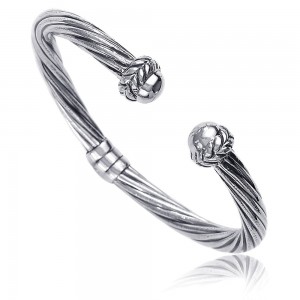 Twisted Flexi 925 Sterling Silver Bangle For Unisex