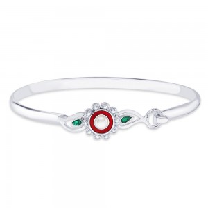 925 sterlings silver Floral Bangle for women