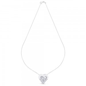 925 Sterling Silver Heart Dancing Stone Necklace For Women 