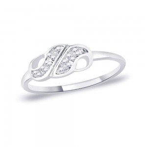 White CZ 925 Sterling Silver Finger Ring For Women