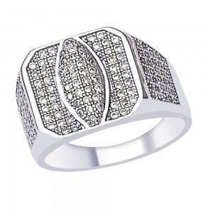 White CZ graceful 925 Sterling Silver Finger Ring For Men