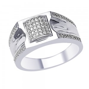 White CZ Elegant Design 925 Sterling Silver Finger Ring For Men
