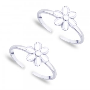 Floral 925 Sterling Silver Toe Ring For Women