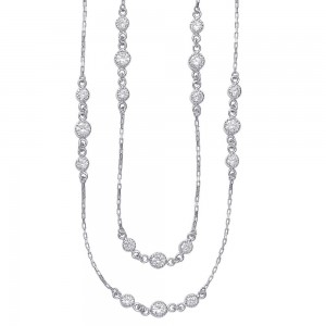 CZ 925 Sterling Silver Long Chain For Women 