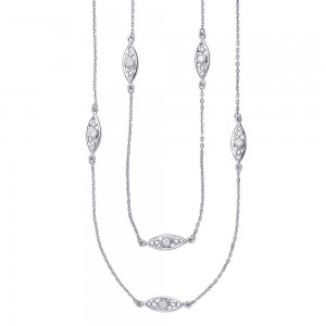 CZ 925 Sterling Silver Long Chain For Women