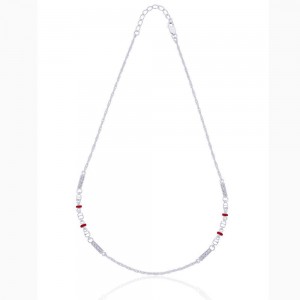 CZ Tube Beads 925 Sterling Silver Long Chain For Women 