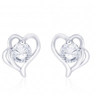 925 Sterling Silver CZ Heart Stud Earrings for Women JOCCBER267I-03