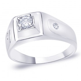 925 Silver CZ Solitaire with Accents Promise Ring for men's JOCFR1124R9
