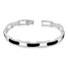 925 Sterling Silver Black Enamel Link Bracelet BR1127S JOCBR1127S