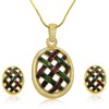 Xcite Multicolor Enamel Oval Shape Pnedant With Earrings JOCXPE241
