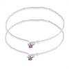 925 Sterling Silver Floral Charm Anklet 