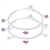 925 Sterling Silver Bird Charms Kids Anklet 