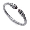 Purple Bullet Bead Twisted Flexi 925 Silver Bangle For Women
