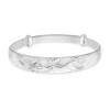 999 Silver Daimond Cut Floral Design Bangle For Women