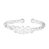 990 Sterling Silver Round Beads Heart Design Bangle