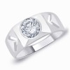 925 Silver Solitaire CZ Band Ring For Men's